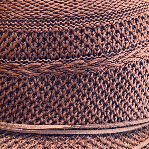 🌟HP🌟NWOT Packable Wide Brim Brown Knit & Seed Bead Band Hat by San Diego Hat Co. - Picture 10 of 15
